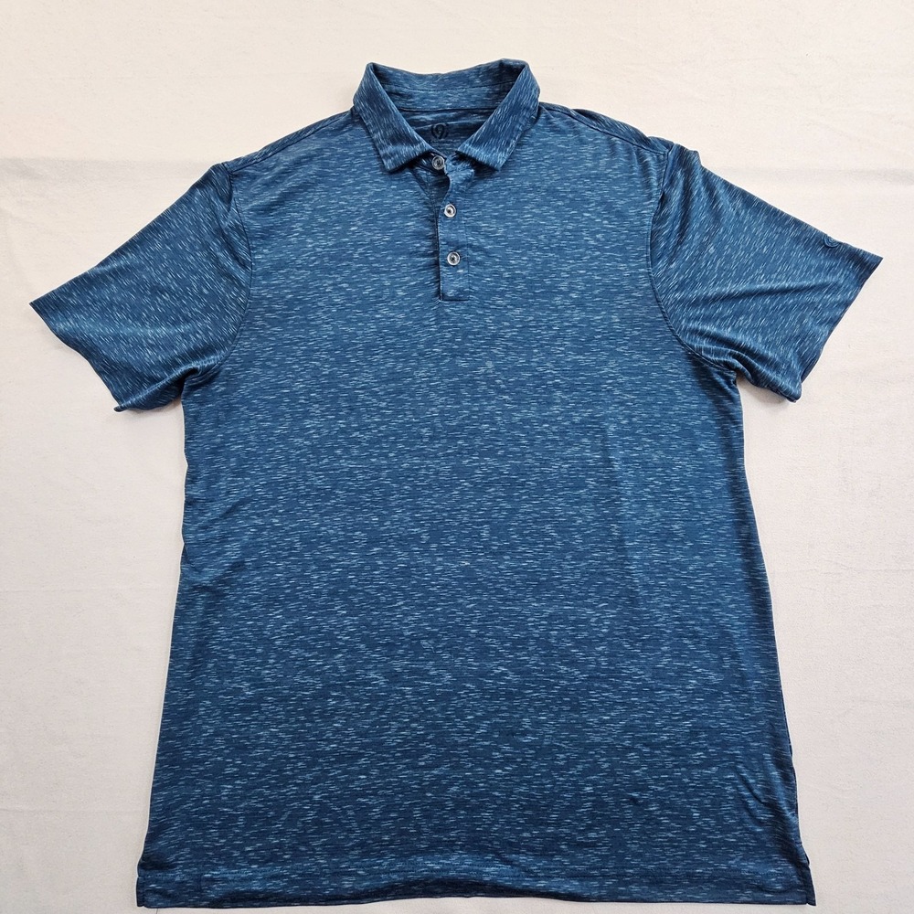 Champion Blue Short Sleeve‎ Polyester Spandex Polo Shirt Men's L